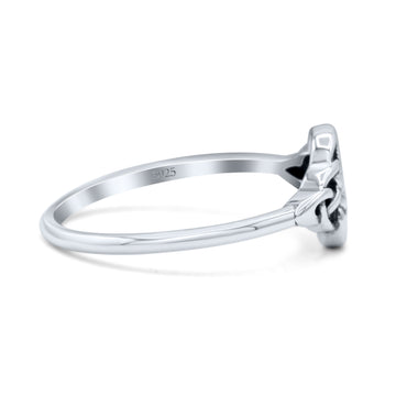 Infinity Triquetra Love knot Moreover Celtic Knot Twisted Weave Endless Dainty Oxidized Band Thumb Ring